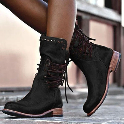Holly - Vintage Stil Lederstiefel