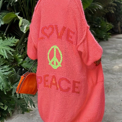 Cardigan Peacy™ avec imprimé Peace and Love