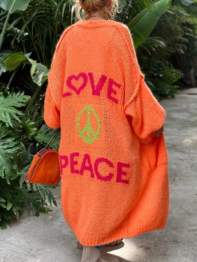 Cardigan Peacy™ avec imprimé Peace and Love