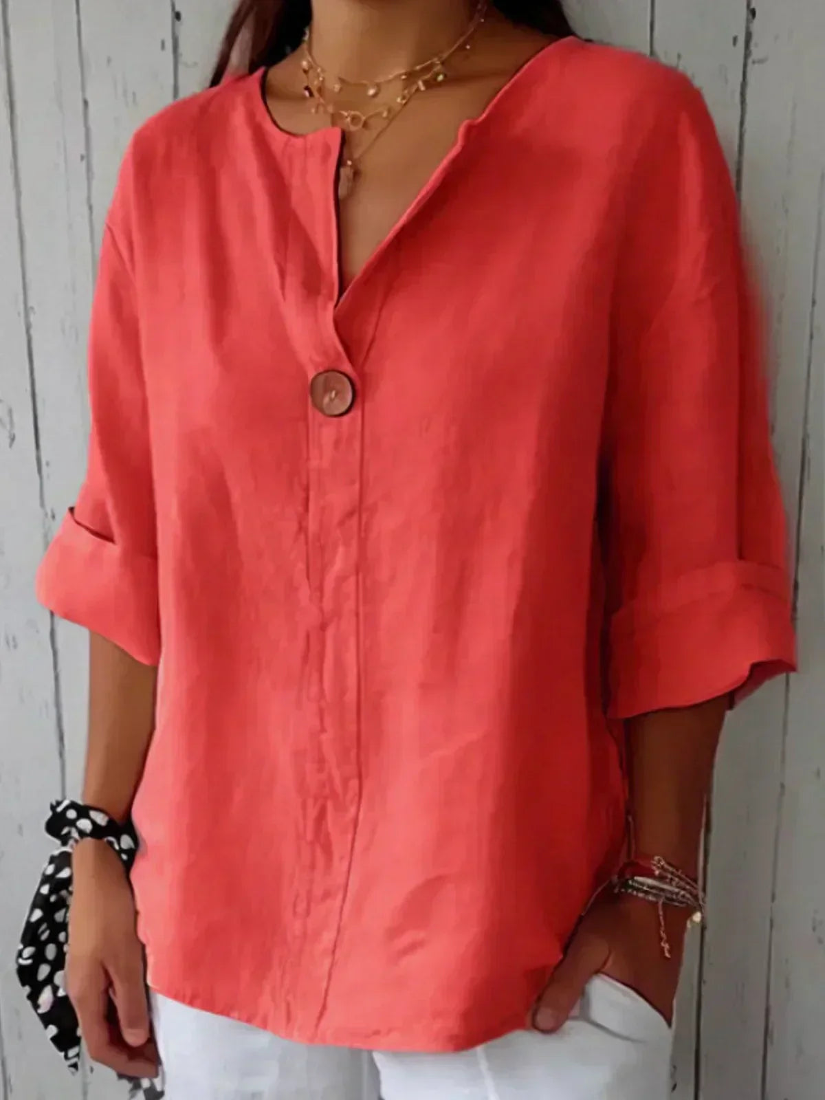Laura | Lässige Bluse mit V-Ausschnitt