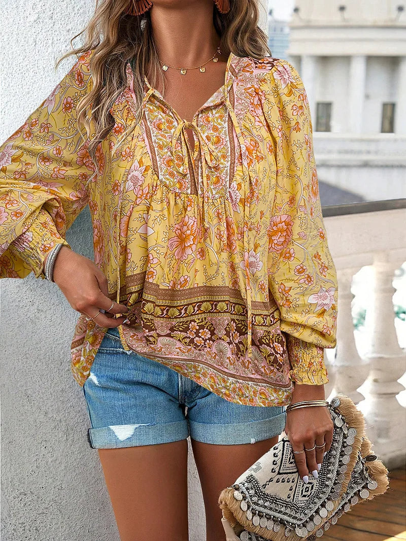 Sallie™ - Fließendes Bohemian-Top mit Blumenmuster