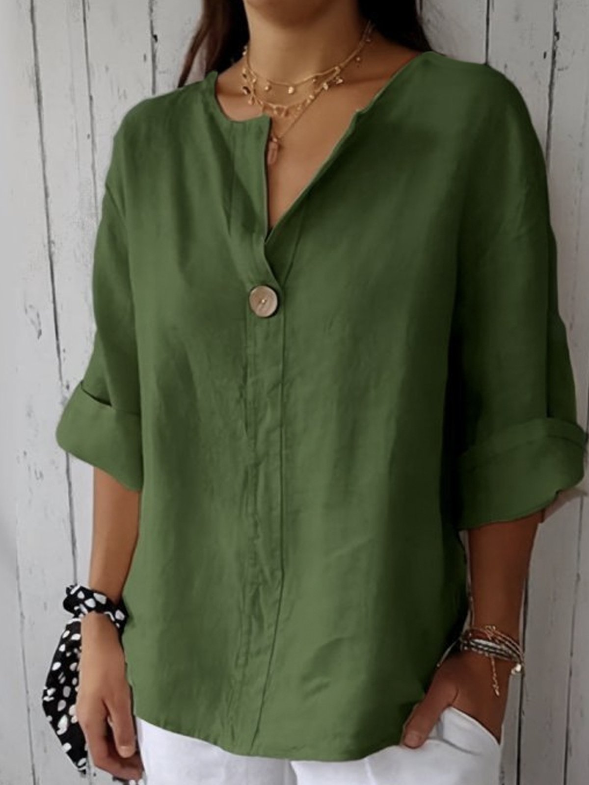 Laura | Lässige Bluse mit V-Ausschnitt