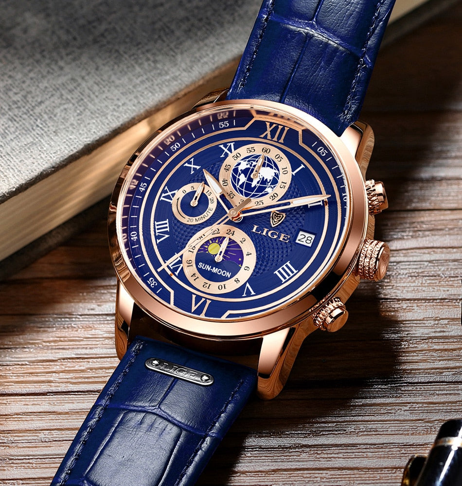 Chronographenuhr | mit Premium-Lederarmband