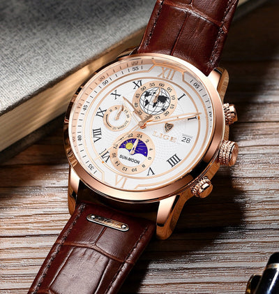 Chronographenuhr | mit Premium-Lederarmband