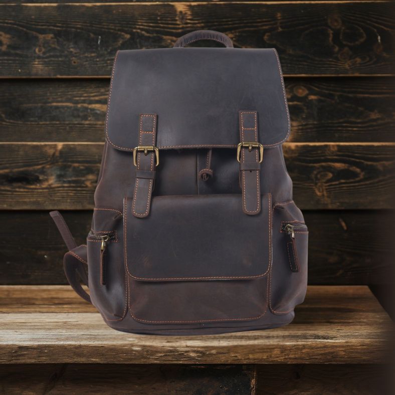FLAM | Lederrucksack mit Kordelzug