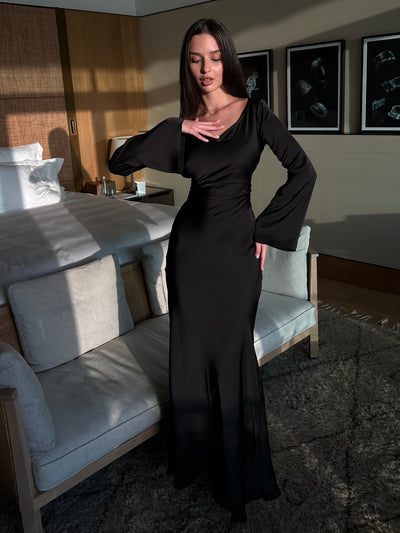 Mia™ - Langärmliges Maxikleid