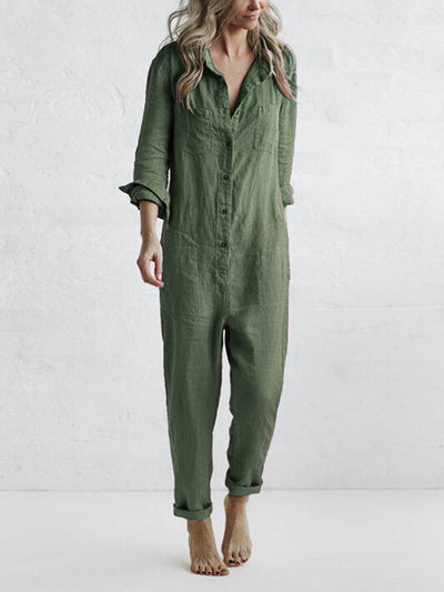 Jade Leinen-/Bambus-Jumpsuit