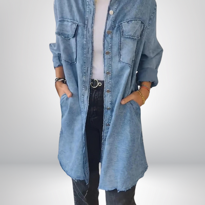 Sofia® | Stylische und vielseitige Langarm-Jeansjacke mit Kragen