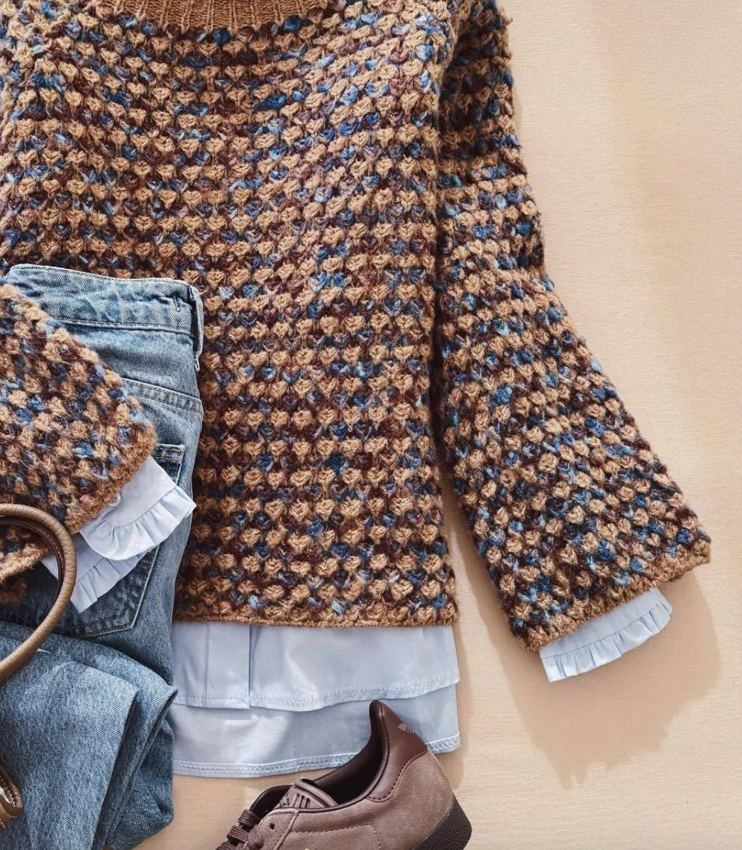 Greta - Tan Pullover mit speziellem Rollkragen