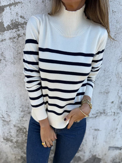 Demi - Gestreifter Damen Pullover mit Knofpen