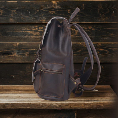 FLAM | Lederrucksack mit Kordelzug