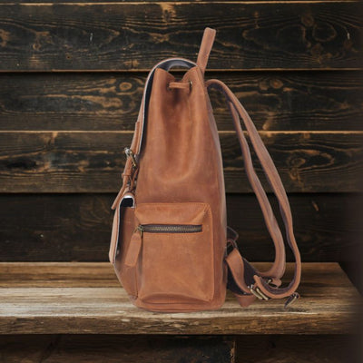 FLAM | Lederrucksack mit Kordelzug