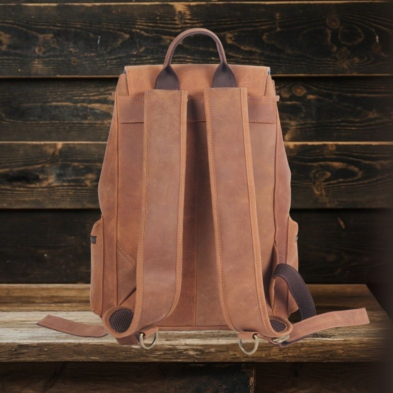 FLAM | Lederrucksack mit Kordelzug