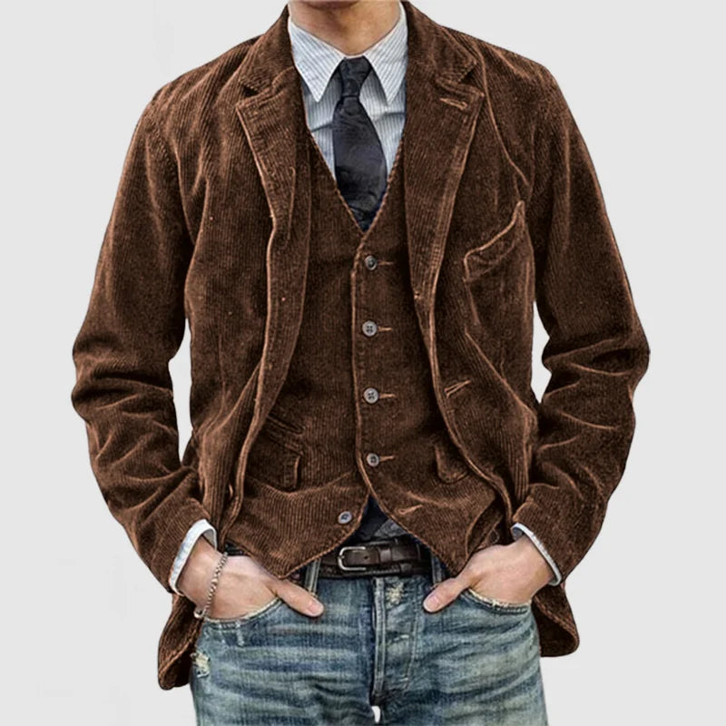 Tino® - Giacca casual da uomo in velluto a coste 