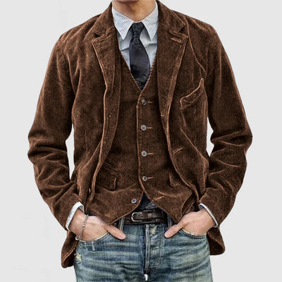Tino® - Giacca casual da uomo in velluto a coste 