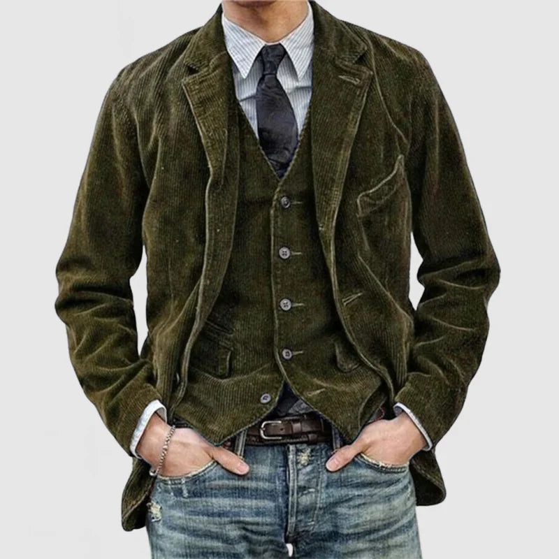 Tino® - Giacca casual da uomo in velluto a coste 