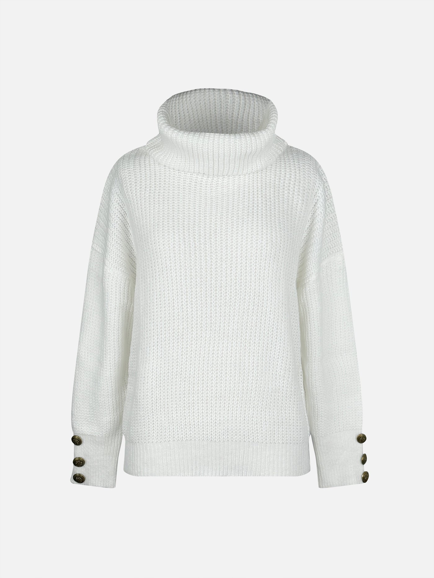 Maglia dolcevita da donna Button Decor™