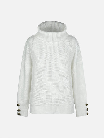 Maglia dolcevita da donna Button Decor™