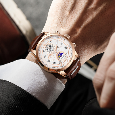 Chronographenuhr | mit Premium-Lederarmband