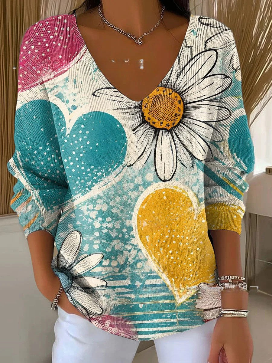 Wolvaardt – Bunter Pullover Mit V-Ausschnitt