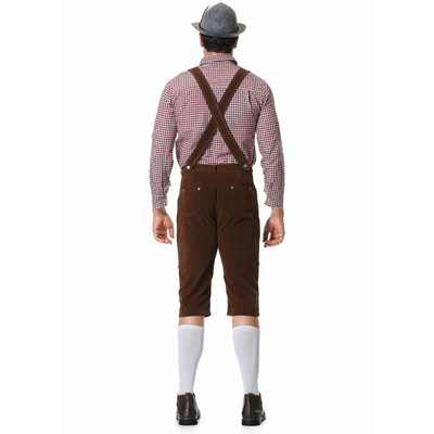 Traditionelles Herren-Oktoberfest-Lederhosen-Set mit Hemd und Krawatte für den perfekten Bierfest-Look