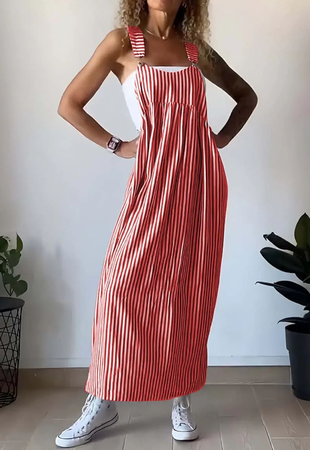 Lässiges gestreiftes Kleid - Komfortabel