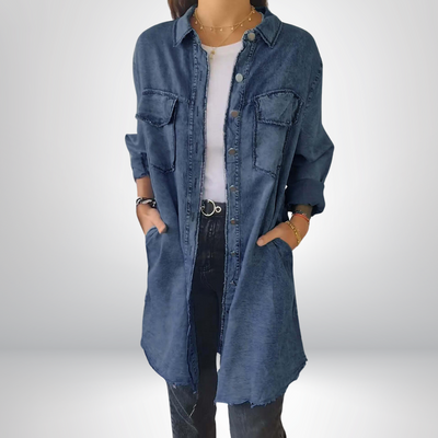 Sofia® | Stylische und vielseitige Langarm-Jeansjacke mit Kragen