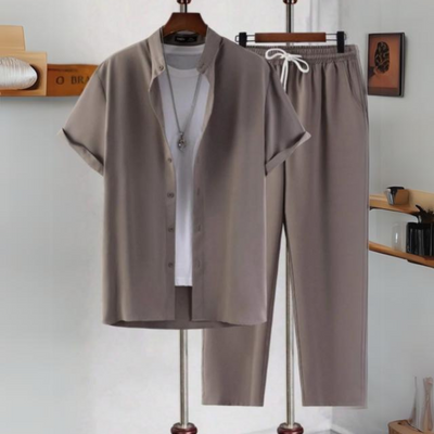 "SolidChic" - ensemble chemise patchwork pour homme