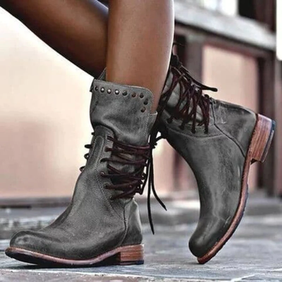 Holly - Vintage Stil Lederstiefel