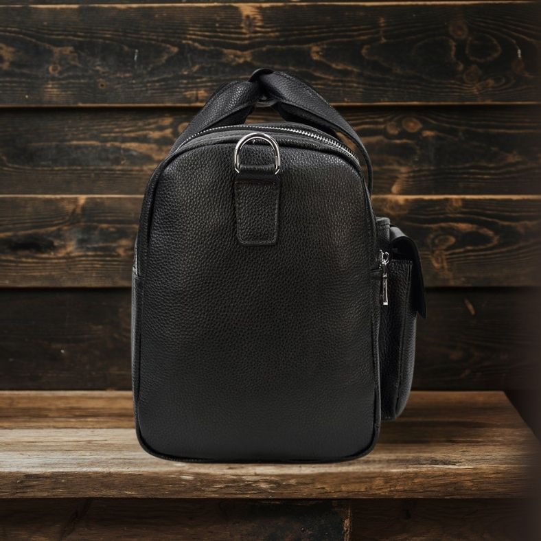 CHARLEROI | Schwarze Reisetasche aus Leder