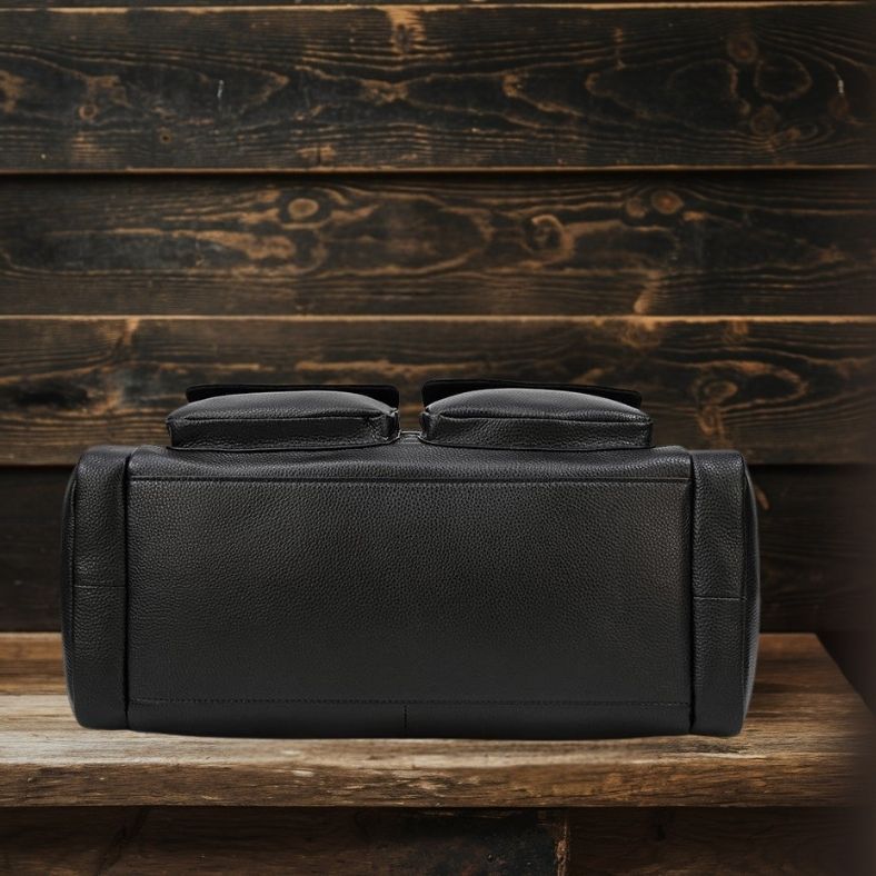 CHARLEROI | Schwarze Reisetasche aus Leder