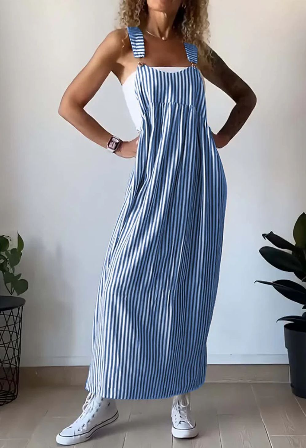 Lässiges gestreiftes Kleid - Komfortabel