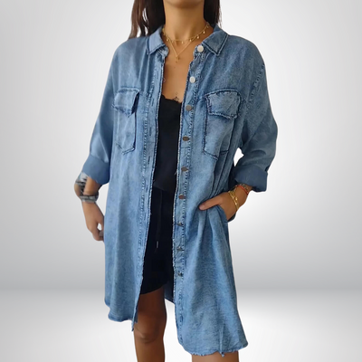 Sofia® | Stylische und vielseitige Langarm-Jeansjacke mit Kragen
