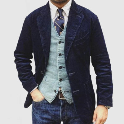 Tino® - Giacca casual da uomo in velluto a coste 