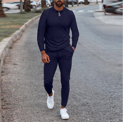 "Elite Zip Polo" - tuta in 2 pezzi a maniche lunghe con polo e pantaloni