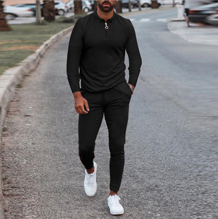"Elite Zip Polo" - tuta in 2 pezzi a maniche lunghe con polo e pantaloni