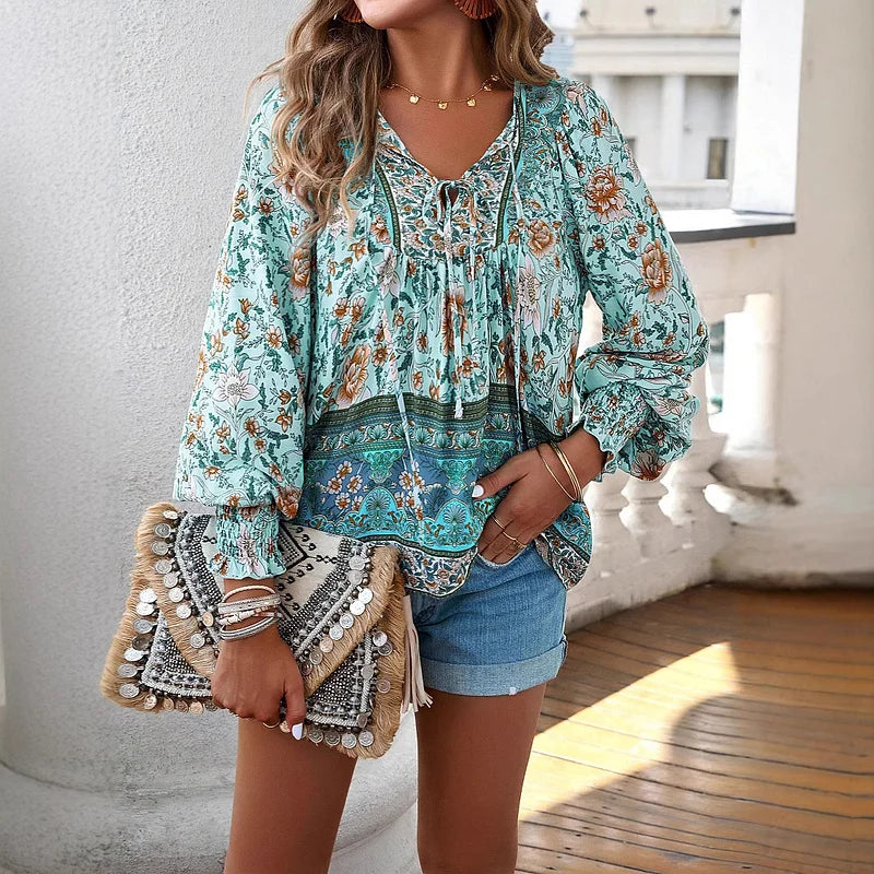 Sallie™ - Fließendes Bohemian-Top mit Blumenmuster