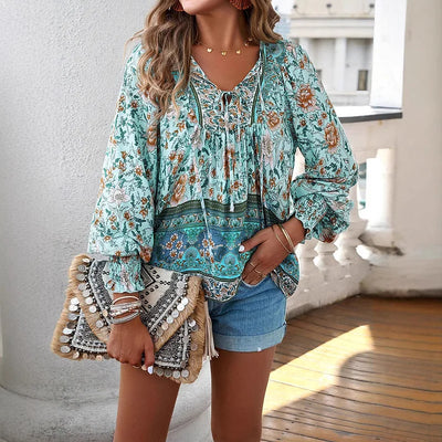 Sallie™ - Fließendes Bohemian-Top mit Blumenmuster