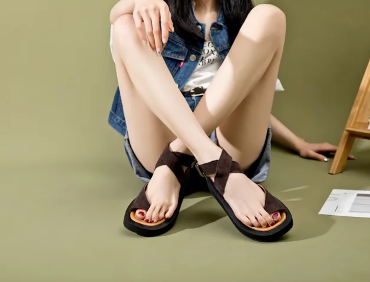 Mossaik - Leder Sandalen