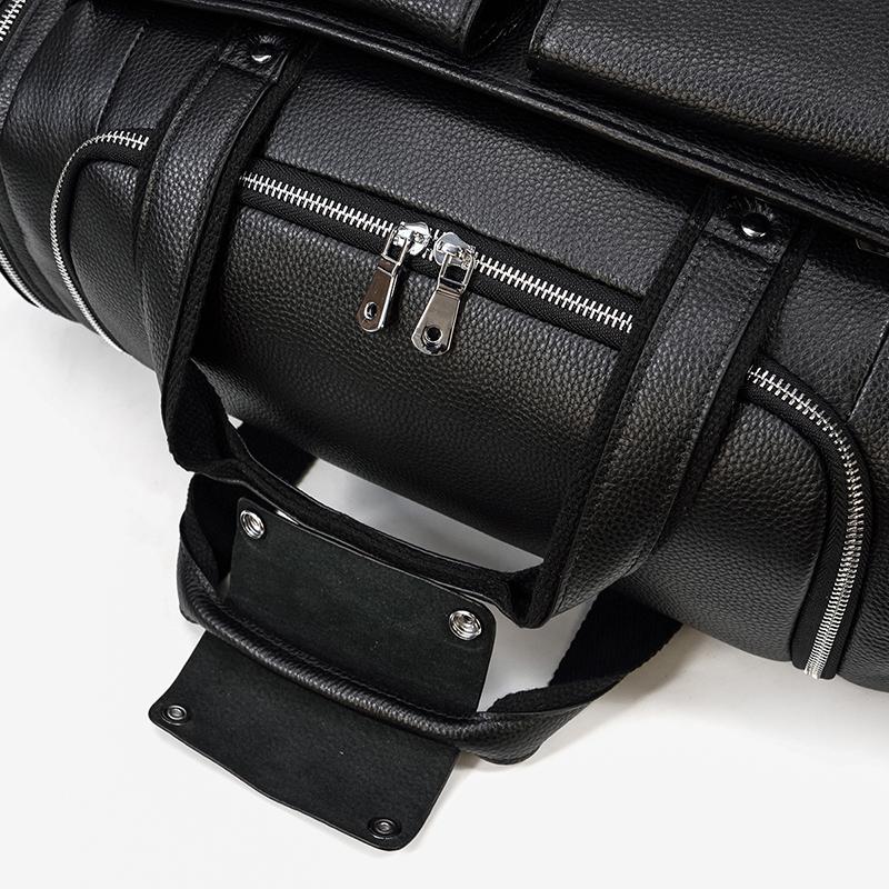 CHARLEROI | Schwarze Reisetasche aus Leder