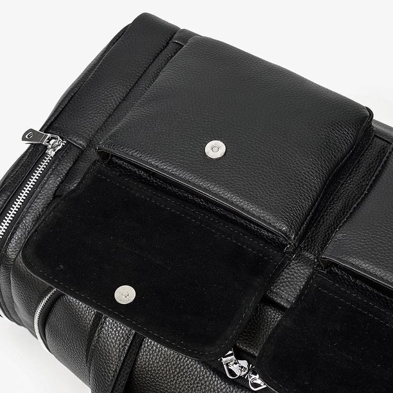 CHARLEROI | Schwarze Reisetasche aus Leder