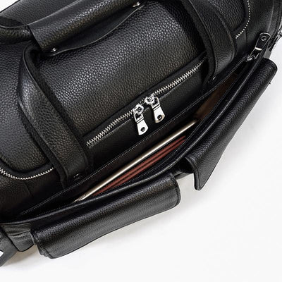 CHARLEROI | Schwarze Reisetasche aus Leder
