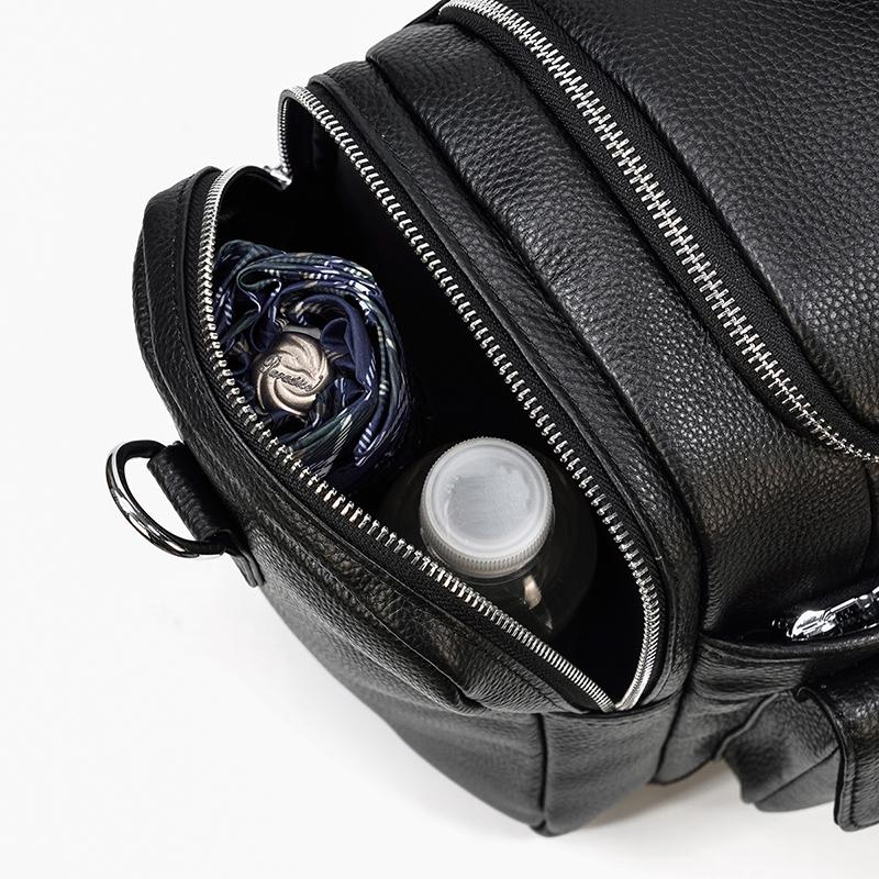 CHARLEROI | Schwarze Reisetasche aus Leder