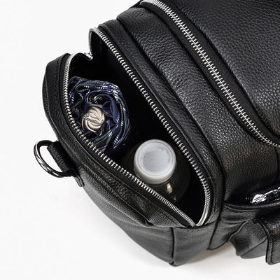 CHARLEROI | Schwarze Reisetasche aus Leder