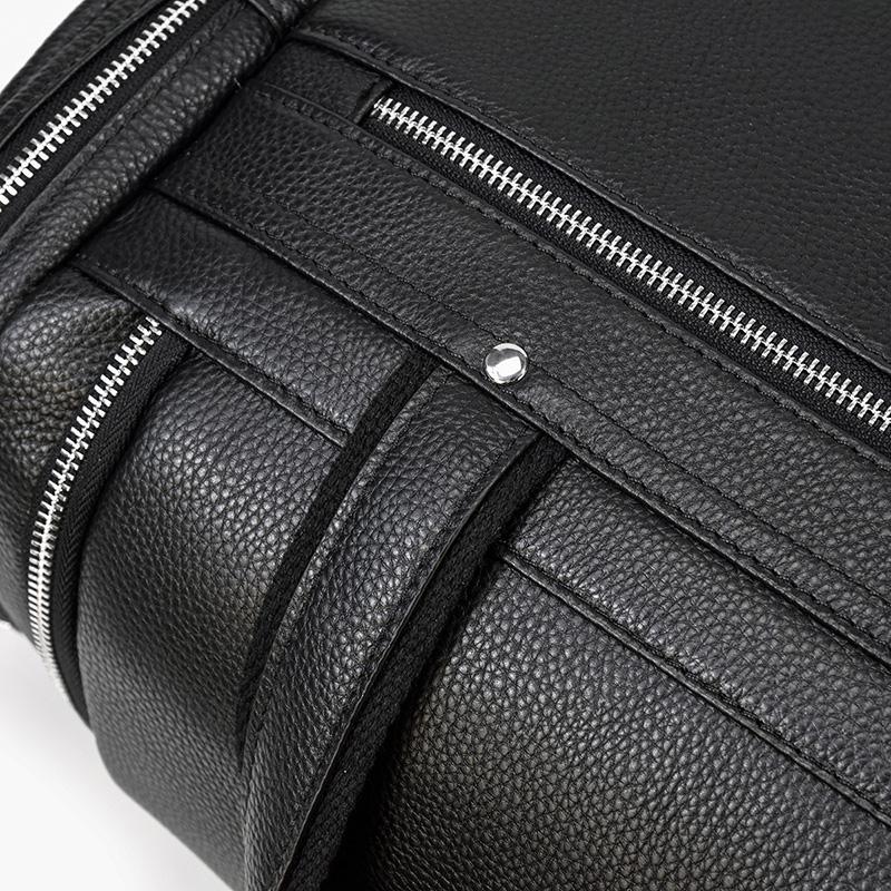 CHARLEROI | Schwarze Reisetasche aus Leder