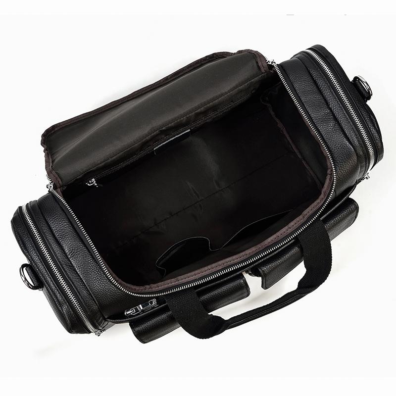 CHARLEROI | Schwarze Reisetasche aus Leder