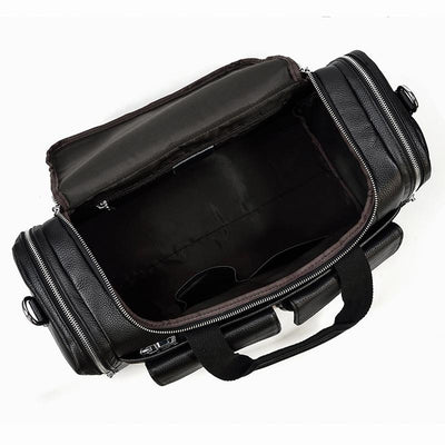 CHARLEROI | Schwarze Reisetasche aus Leder