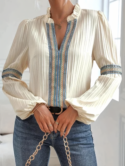 Colette™ - Wunderschöne Bluse mit V-Ausschnitt