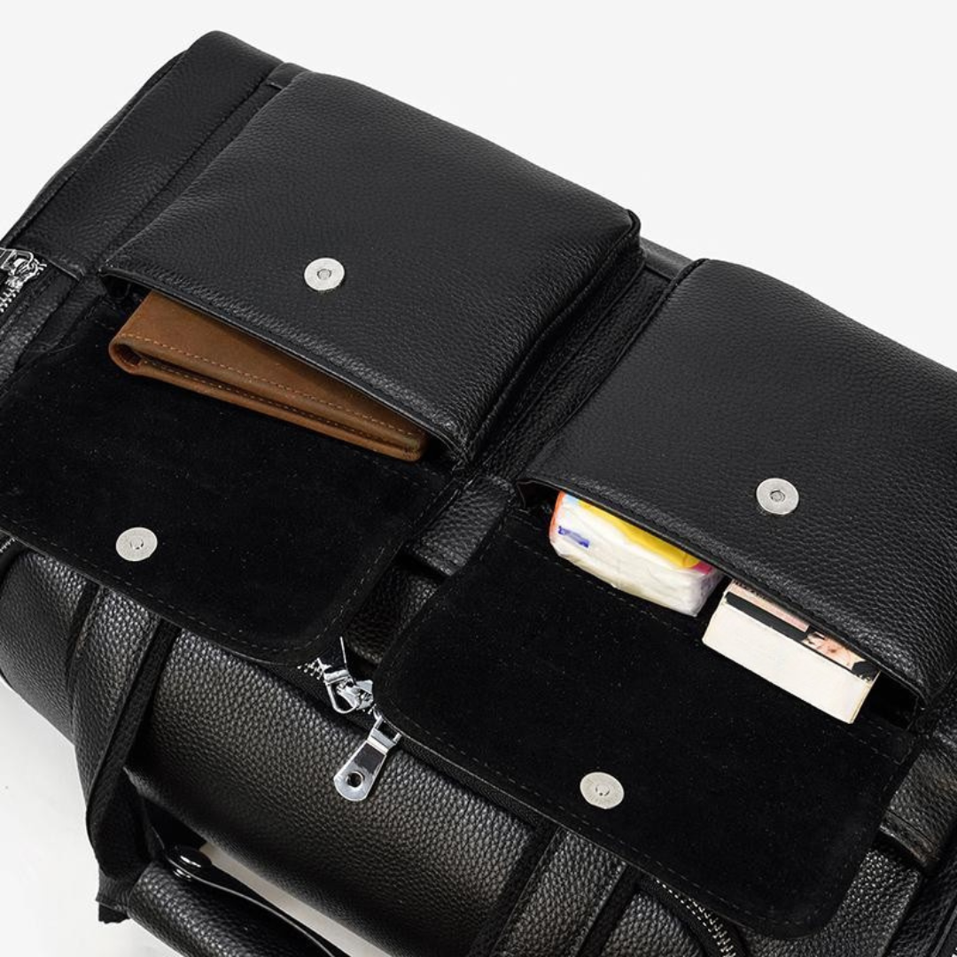 CHARLEROI | Schwarze Reisetasche aus Leder