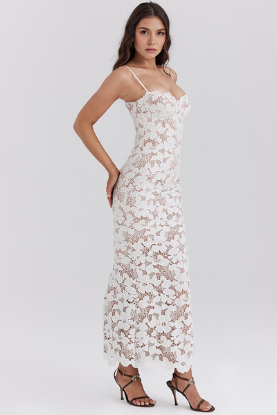 EVANGELINE - Besticktes Maxi-Kleid